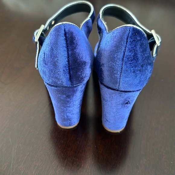 Boden Blue Velvet Heels - Picture 3 of 9